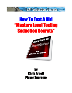 How To Text A Girl “Masters Level Texting Seduction Secrets” by