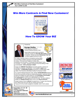 Win More Contracts &amp; Find New Customers! George Hedley