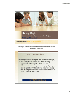 Hiring Right Visit BCGi Online