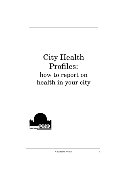 City Health Profiles: how to report on health in your city