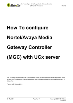 How To configure Nortel/Avaya Media Gateway Controller (MGC) with UCx server