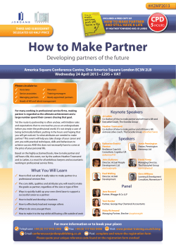 How to Make Partner Developing partners of the future