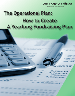 How to Create A Yearlong Fundraising Plan The Operational Plan: 2011/2012 Edition