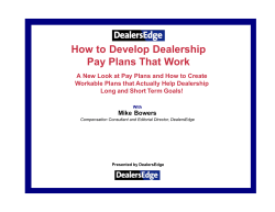 How to Develop Dealership Pay Plans That Work