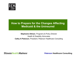 How to Prepare for the Changes Affecting Medicaid &amp; the Uninsured Peterson