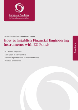 How to Establish Financial Engineering Instruments with EU Funds hure oc