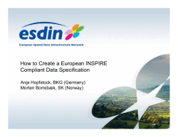 How to Create a European INSPIRE Compliant Data Specification