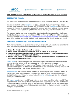FIP discounted travel bookings are handled for RSTL by Deutsche...  You can contact DB-UK by