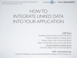 HOW TO INTEGRATE LINKED DATA INTO YOUR APPLICATION