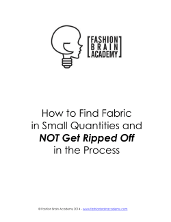 How to Find Fabric in Small Quantities and in the Process