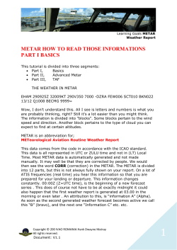 METAR HOW TO READ THOSE INFORMATIONS PART I BASICS