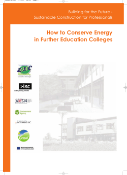 How to Conserve Energy in Further Education Colleges Sustainable Construction for Professionals