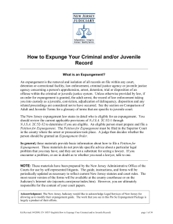 How to Expunge Your Criminal and/or Juvenile Record