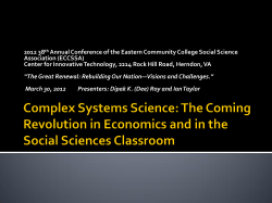 2012 38 Annual Conference of the Eastern Community College Social Science