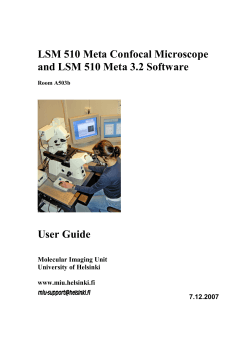 LSM 510 Meta Confocal Microscope and LSM 510 Meta 3.2 Software