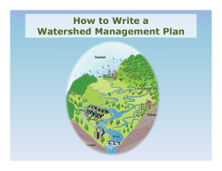 How to Write a Watershed Management Plan
