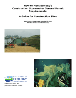 How to Meet Ecology’s Construction Stormwater General Permit Requirements: