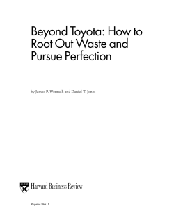 Beyond Toyota: How to Root Out Waste and Pursue Perfection Harvard Business Review