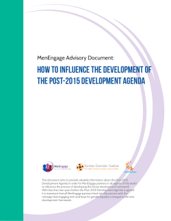 How to influence the development of the Post-2015 Development Agenda