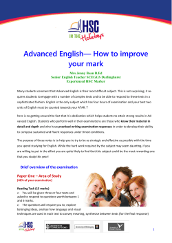 Advanced English— How to improve your mark Mrs Jenny Bean B.Ed