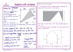 Algebra with shapes How to . . .