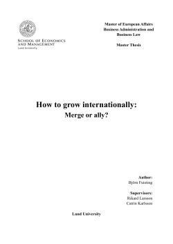 How to grow internationally: Merge or ally?