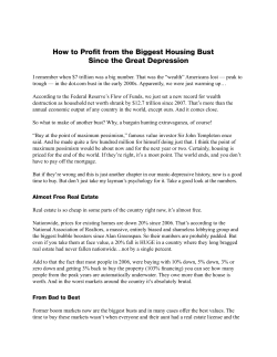 How to Profit from the Biggest Housing Bust
