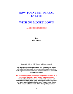 HOW TO INVEST IN REAL ESTATE  WITH NO MONEY DOWN