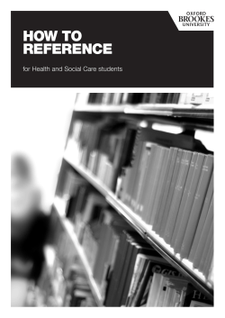 HOW TO REFERENCE for Health and Social Care students