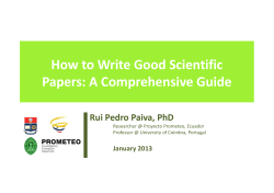 How to Write Good Scientific Papers: A Comprehensive Guide January 2013