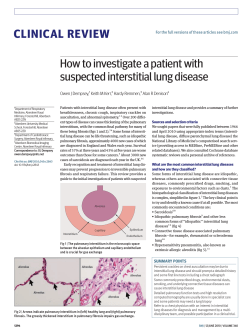 CliniCal Review How to investigate a patient with suspected interstitial lung disease