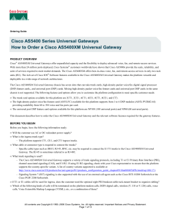 Cisco AS5400 Series Universal Gateways