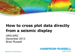 How to cross plot data directly from a seismic display HRS-9/R2 December 2013