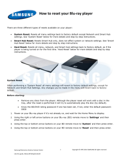 How to reset your Blu‐ray player   