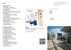 How to reach Politecnico di Milano Department of Mechanical Engineering Hotels