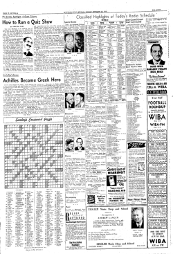 1951 Wisconsin State Journal: Quiz Show & Greek Myth