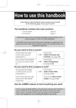 How to use this handbook
