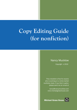 Copy Editing Guide (for nonfiction)  Nancy Mucklow