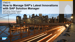 How to Manage SAP’s Latest Innovations with SAP Solution Manager