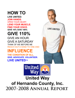 HOW TO GIVE 110% United Way f H