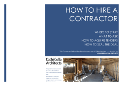 HOW TO HIRE A CONTRACTOR  WHERE TO START