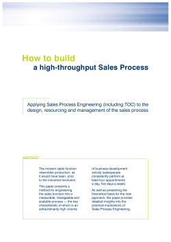 How to build  a high-throughput Sales Process