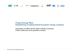 Project Energy West: Establishing a leading Swiss-European energy company