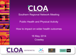 Southern Regional Network Meeting Public Health and Physical Activity