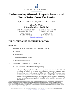 Understanding Wisconsin Property Taxes – And Daniel J. Miske