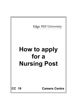 How to apply for a Nursing Post
