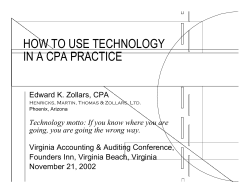 HOW TO USE TECHNOLOGY IN A CPA PRACTICE