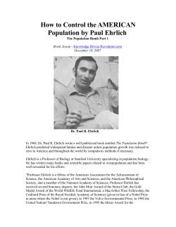How to Control the AMERICAN Population by Paul Ehrlich