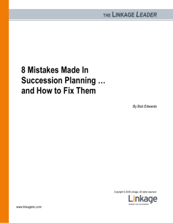8 Mistakes Made In Succession Planning … and How to Fix Them L