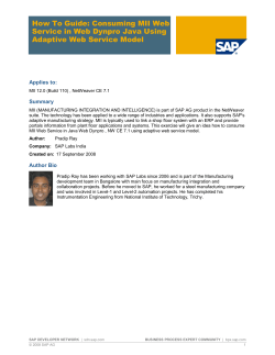 How To Guide: Consuming MII Web Adaptive Web Service Model Applies to: